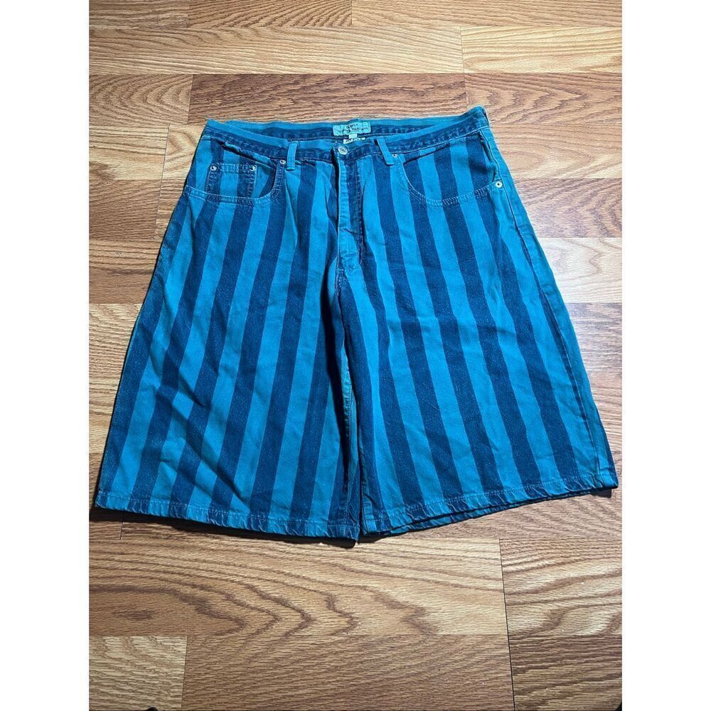Vintage 90s Guess Striped Denim Shorts Size 34